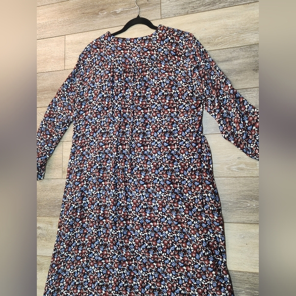 Zara Multicolor Floral Long Sleeve Maxi Dress Size Large - Picture 8 of 10